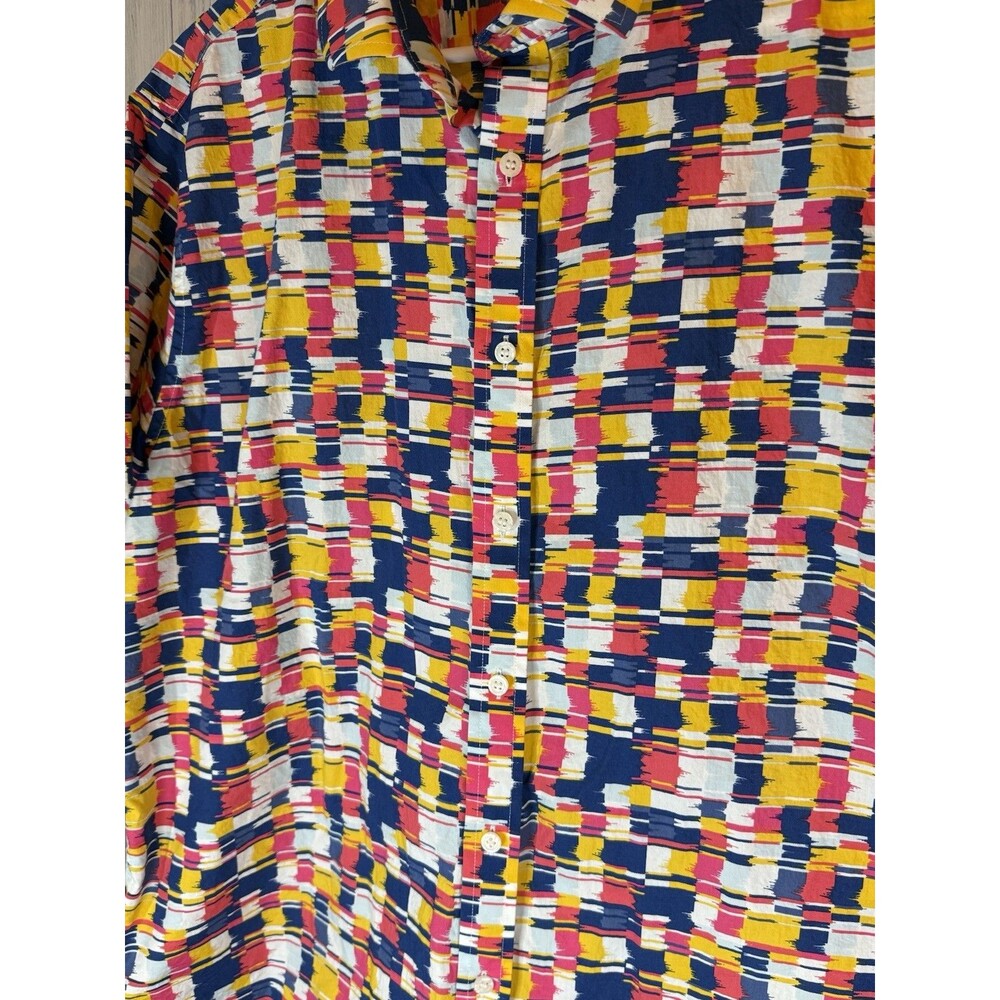 Murano Men’s Shirt XXL Slim Fit Short Sleeve Multicolor Button Front - Picture 2 of 6